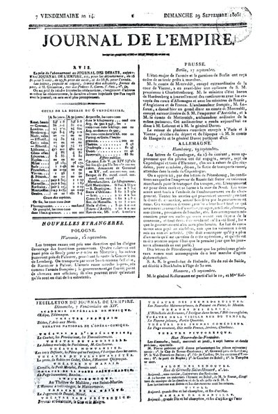 Journal de lEmpire, 29. september 1805 (trykk) av French School
