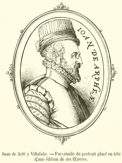 Juan de Arfe y Villafane, faksimile av portrettet plassert i spissen for en utgave av hans verk (gravering) av French School