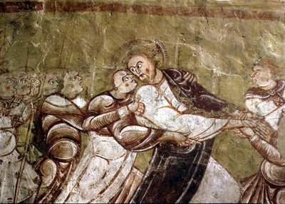 Judas Kissing Christ (fresco) (detalj av 95750) av French School