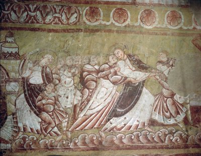 Judas Kissing Christ (fresco) (detalj av 95750) av French School