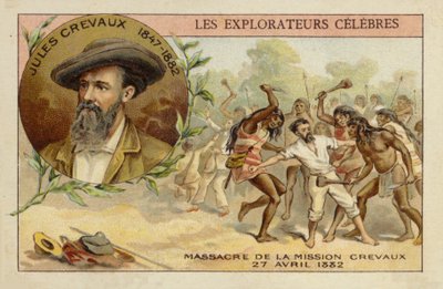 Jules Crevaux (1847-1882) ved bredden av Rio Pilcomayo i Argentina 27. april 1882 av French School