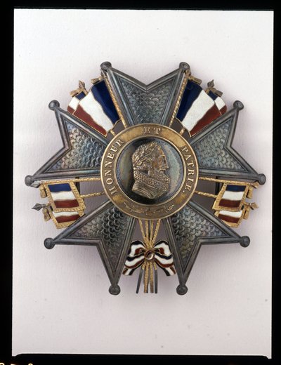Juli Monarchy - Monarchy of July - Plakett of the Grand Cross, Louis Philippe 1st: "" Honor et Homeland"" - (bilde av Henry IV) coll. Soldater fra Antan av French School