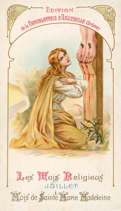Juli, måneden St Mary Magdalene (chromolitho) av French School