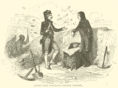 Junot og Napoleon før Toulon (gravering) av French School