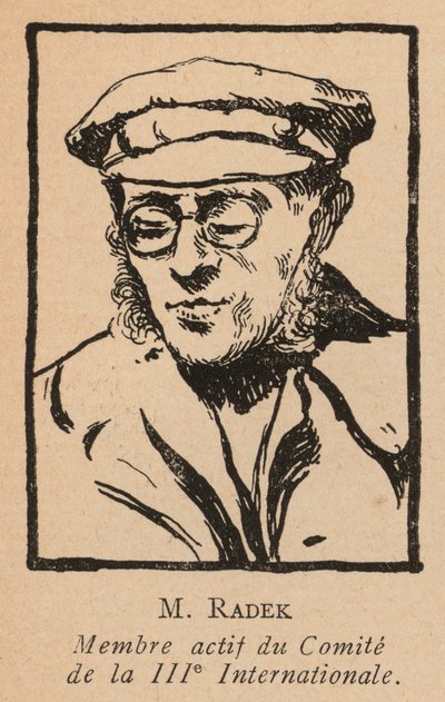 Karl Radek, polsk marxistisk revolusjonær og sekretær for Den tredje kommunistiske internasjonale (Komintern) (lito) av French School