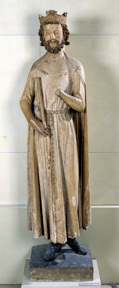 Kong Childebert I (497-558) fra klosteret Saint-Germain-des-Pres, ca. 1239-44 (kalkstein) av French School