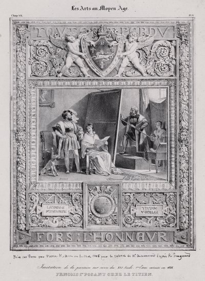 Kong Frans I av Frankrike poserer for sitt portrett av den italienske maleren Titian av French School