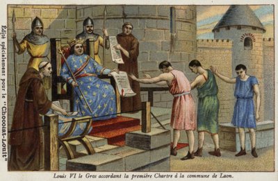 Kong Louis VI av Frankrike ga det første charteret til byen Laon, 1128 av French School