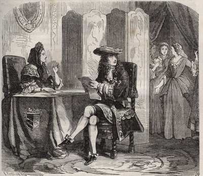 King Louis XIV (1638 -1715) and his wife, the Marquise of Maintenon (Francoise d