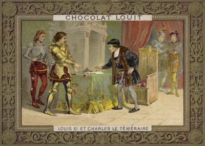 Kong Ludvig XI av Frankrike og Karl den dristige, hertugen av Burgund av French School