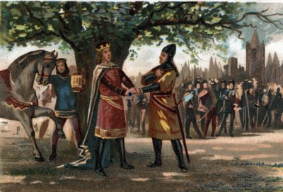 Kongen av Frankrike Philippe Augustus (1165-1223) møtte kong Richard Lion