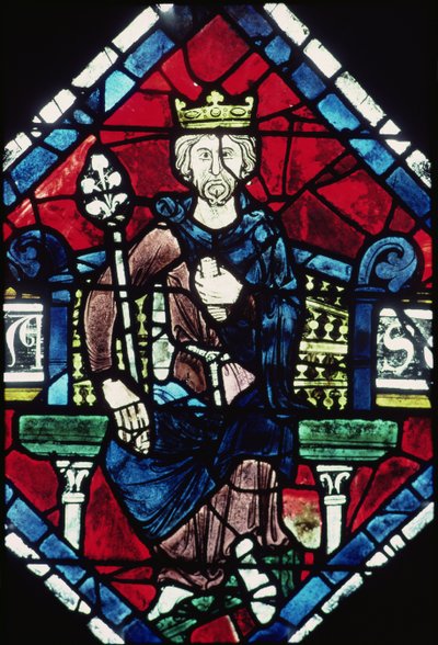 Konge av Juda, detalj fra nordrosevinduet, ca. 1223 av French School