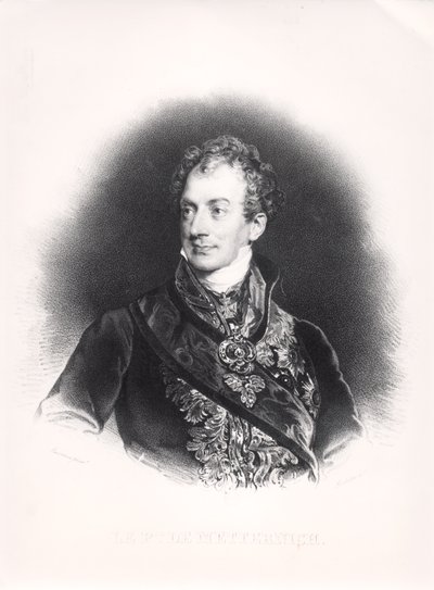 Klemens Wenzel Nepomuk Lothar (1773-1859) Prins av Metternich-Winneburg, ca. 1815 av French School