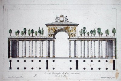 Triumfbuen du Pont Tournant (farge litho) av French School