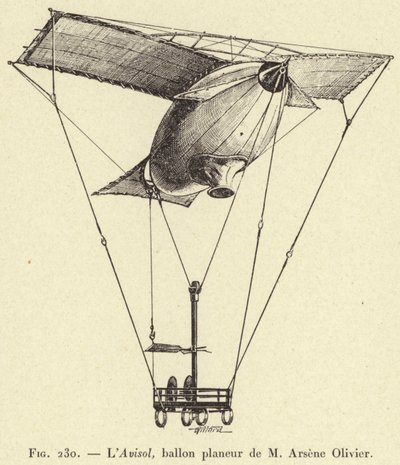 Avisol, gliderballong av M Arsene Olivier (gravering) av French School