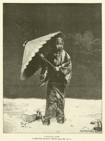 Vinter i Japan (gravering) av French School