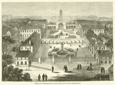 Hospice de la Reconnaissance, Brezin-huset, nær Garches, Seine-et-Oise (gravering) av French School
