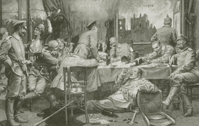 Orgien (litografi) av French School