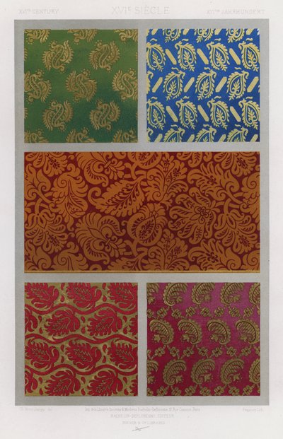 The Ornament of Stoffer: XVIth Century, XVIe Siecle, XVItes Jahrhundert (farge litho) av French School