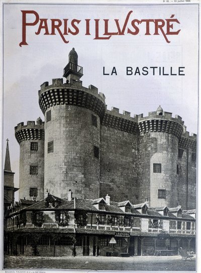 La Bastille. Forside av avisen «Paris illustrious»» av 13. juli 1889. av French School