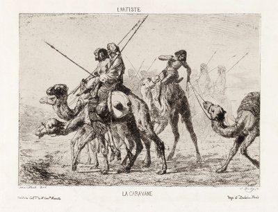 La Caravane, fra l"Artiste, pub. Sent på 1800-tallet (litografi) av French School