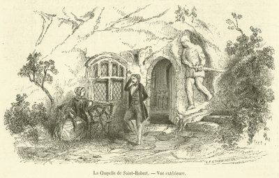 Kapellet til Saint-Robert, utvendig visning (gravering) av French School