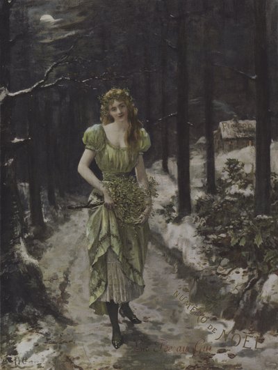 La Fee au Gui (Mistelteinfeen) (farge litho) av French School