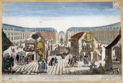 La Foire St Ovide, sted Vendome i Paris - gravering av French School