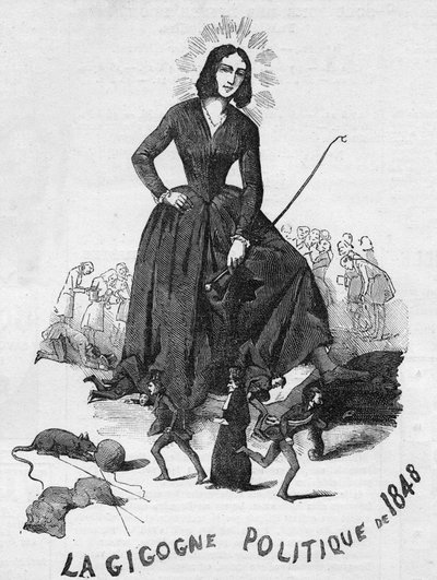 Den politiske Gigogne av 1848 (George Sand (Aurore Dupin, Baronne Dudevant) (1804-1876) fransk forfatter). av French School
