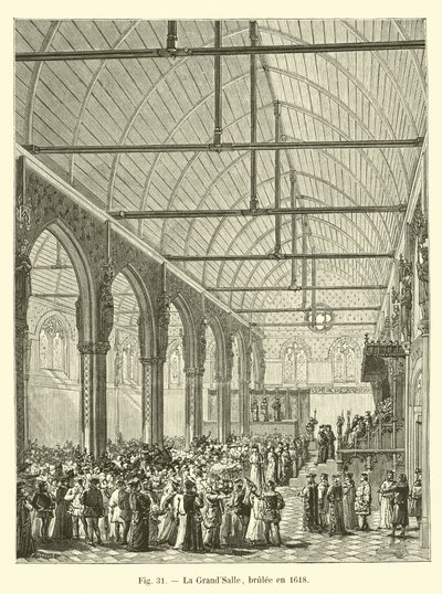 GrandSalle, brant ned i 1618 av French School