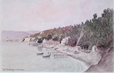 La Madrague des Lecques (akvarell på papir) av French School