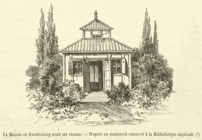Huset hvor Swedenborg hadde sine visjoner (gravering) av French School