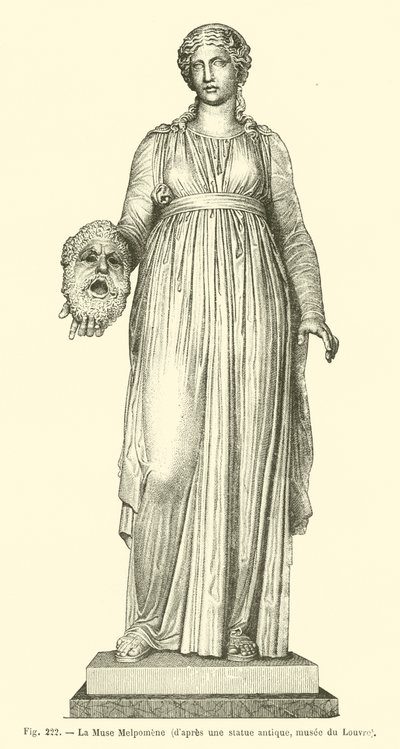 La Muse Melpomene (gravering) av French School