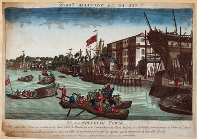 New York, gravering fra 1700-tallet av French School