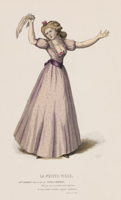 La Petite Ville, Act II, Sc XVII (farget gravering) av French School