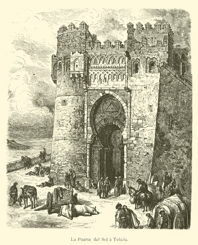 Puerta del Sol i Toledo (gravering) av French School