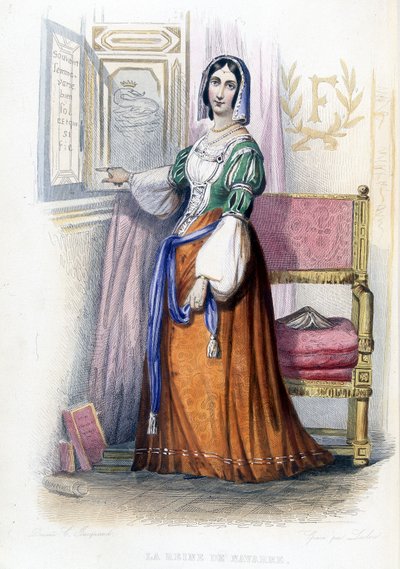 Dronningen av Navarra (Margarita?) - i "" Le Plutarque francais"", red. Mennechet av French School