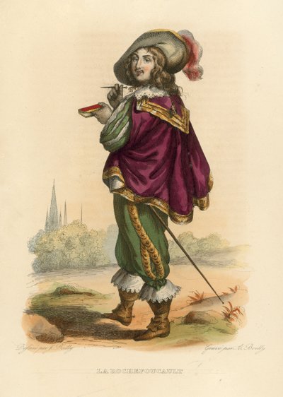 La Rochefoucauld (farget gravering) av French School