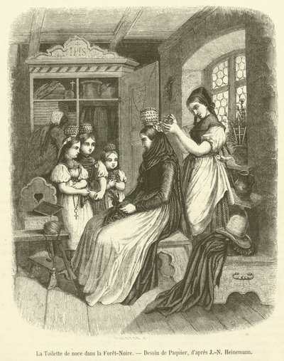 Bryllupstoalettet i Schwarzwald (gravering) av French School