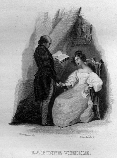 Den gode gamle sangen til Beranger i "" Oeuvres fullfører"" (1834) av Pierre Jean de Beranger (1780-1857), fransk poet og låtskriver. av French School