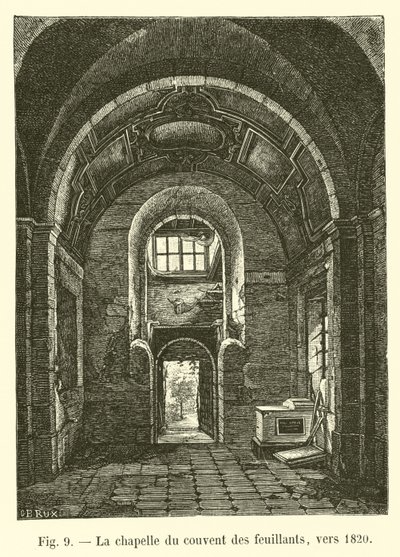 Kapellet til Feuillants-klosteret, rundt 1820 av French School