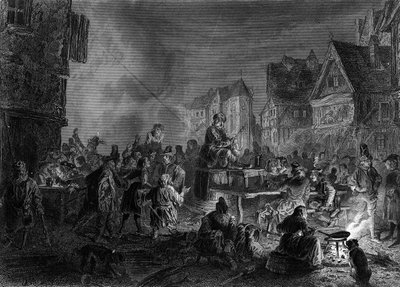 La cour des miracles. In “Notre Dame de Paris” by Victor Hugo. av French School