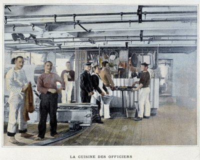 Offiserens kjøkken - i "Militært album - Navy: Life on board" av French School