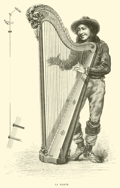 La harpe (gravering) av French School