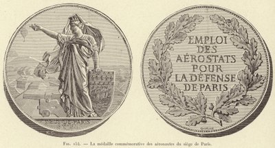 Jubileumsmedaljen til aeronautene fra beleiringen av Paris (gravering) av French School