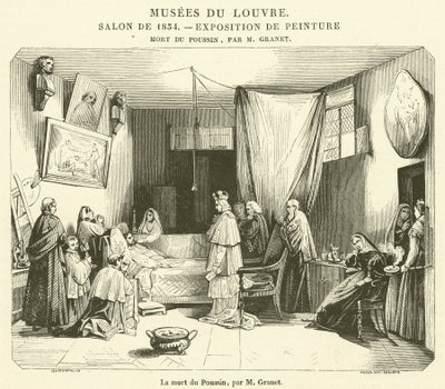 Poussins død (gravering) av French School