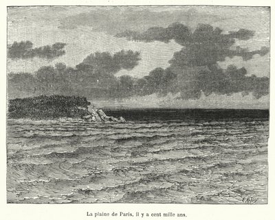 Paris-sletten, for hundre til tusen år siden (gravering) av French School