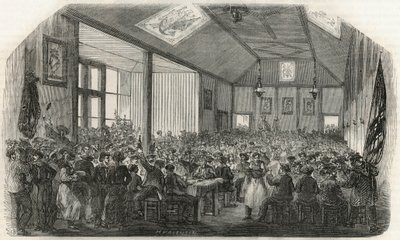 Tavernaen til båtmennene i Bercy på 1800-tallet - Gravering i "Tableau-de-Paris"" av Edmond Texier 1852 av French School