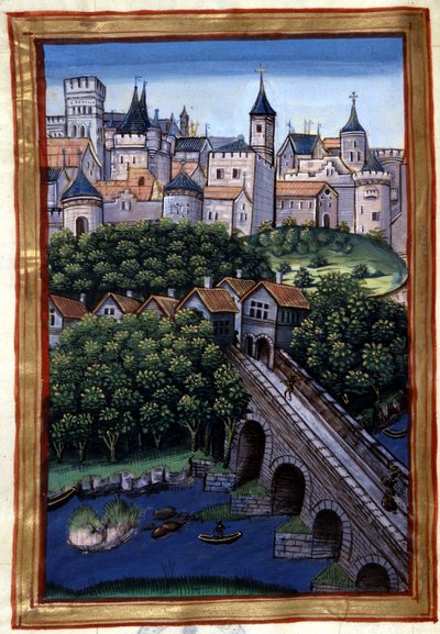 La ville de Lyon - i "" Roman de Palamus, fortelling om løven"" av Simphorian-Champier av French School
