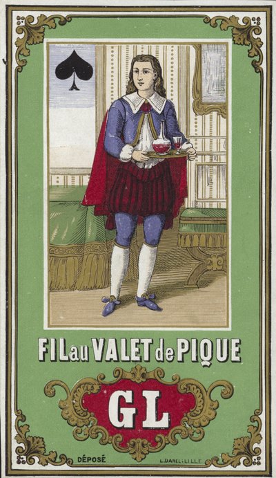 Etikett for Jack of Spades-tråd av French School